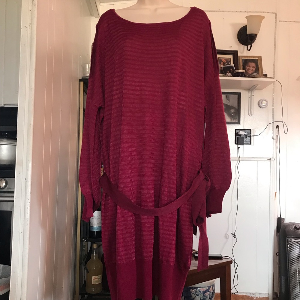 Bold Elements Cut to Curve Boysenberry Sweater Dress